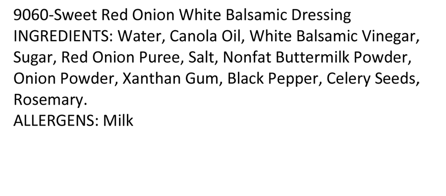 SWEET RED ONION WHITE BALSAMIC DRESSING