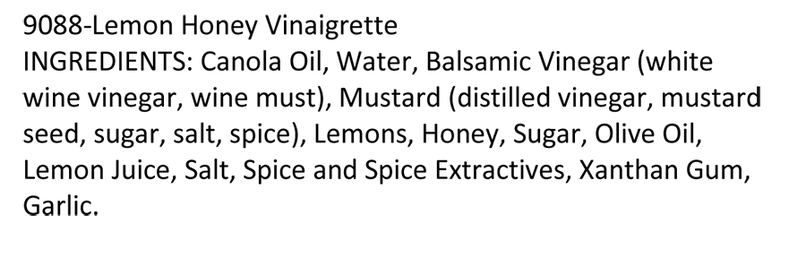LEMON HONEY VINAIGRETTE