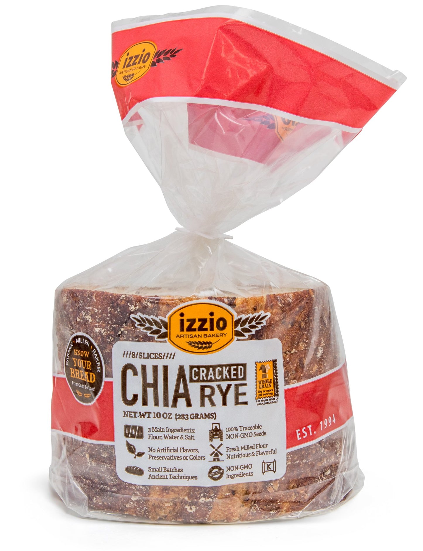 Chia Cracked Rye Sliced Bread - 4 pack - Izzio