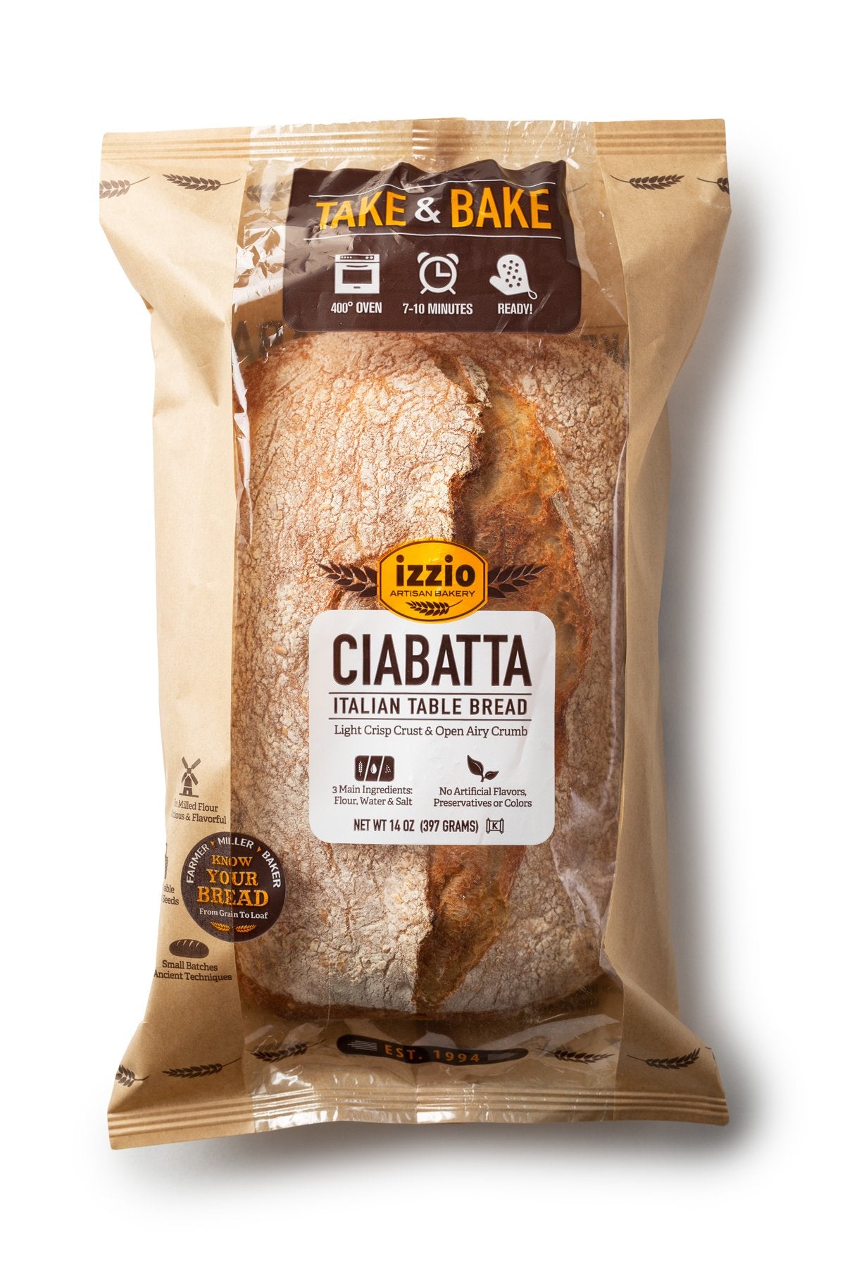 Take & Bake Lucky Ciabatta Bread - 2 pack - Izzio