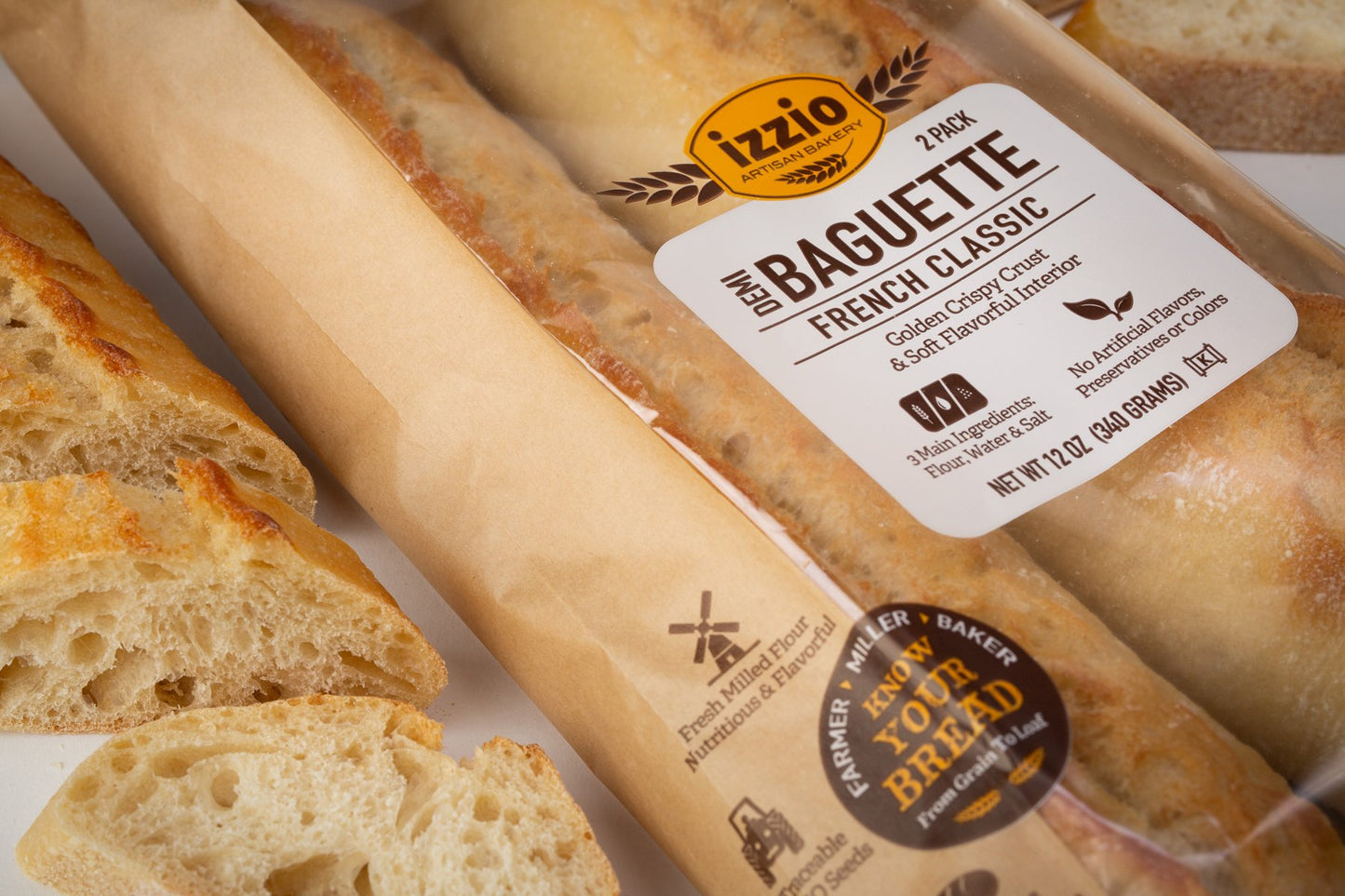 Take & Bake TRIO Variety Sourdough, Ciabatta & Demi Baguette - Izzio