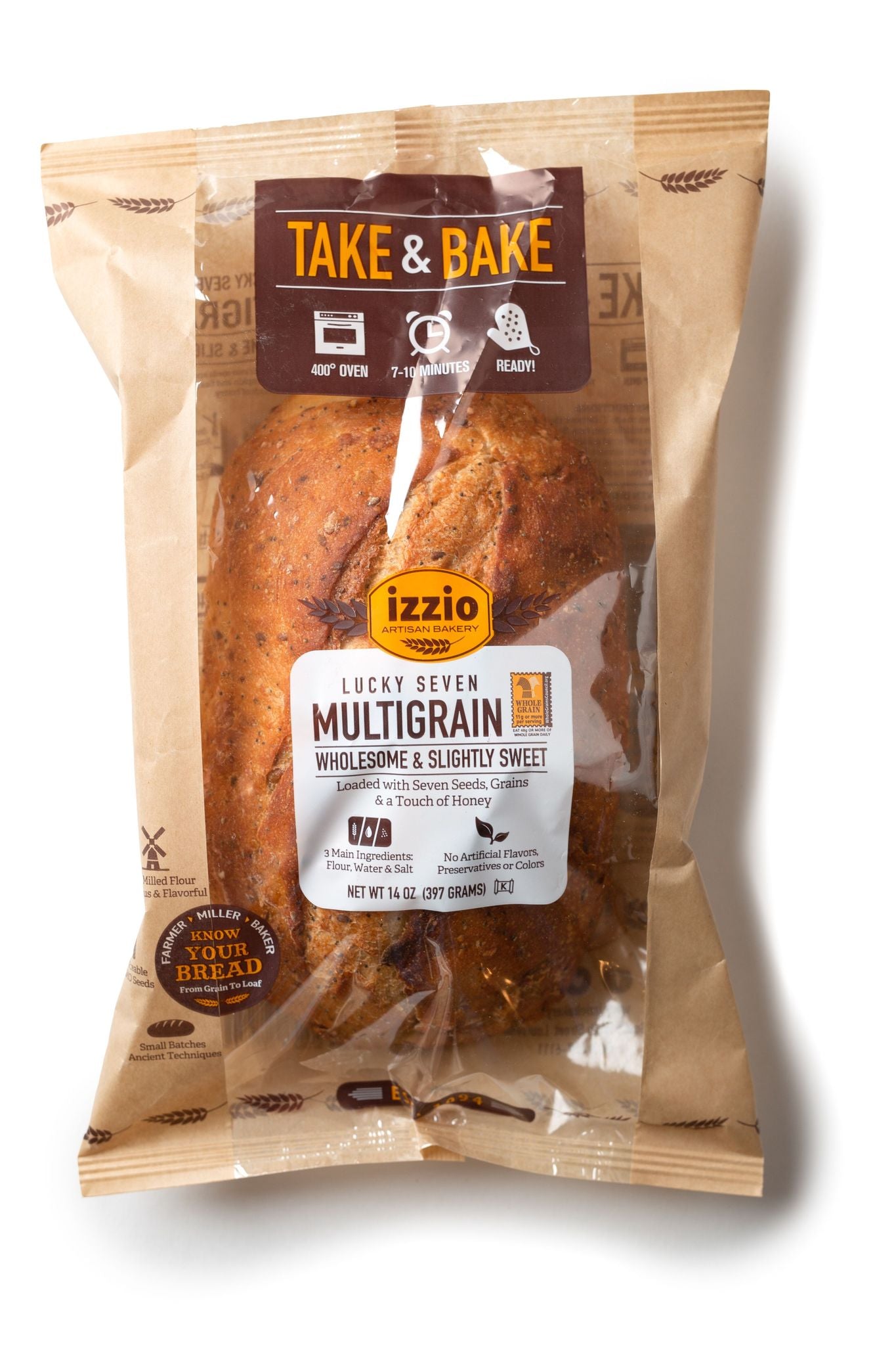 Take & Bake Lucky Seven Multigrain Bread - 3 pack - Izzio