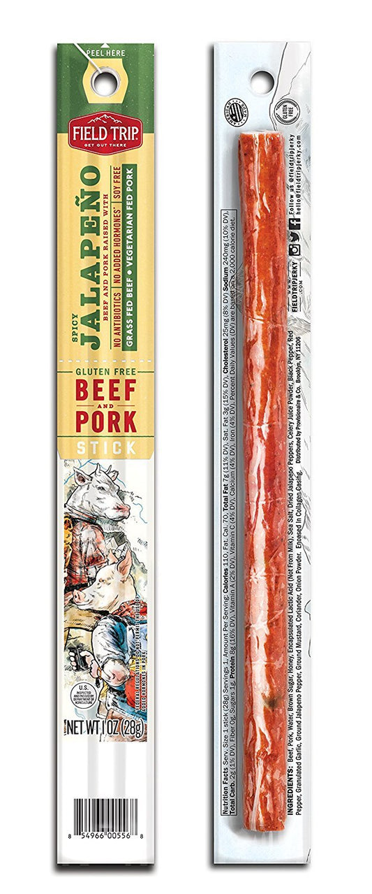 All Natural Pork & Beef Jerky Sticks - Keto Gluten Free - Pack of 24