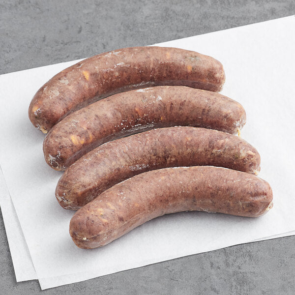 Rocky Mountain Jalapeno and Cheddar Elk Bratwurst - 40/Case