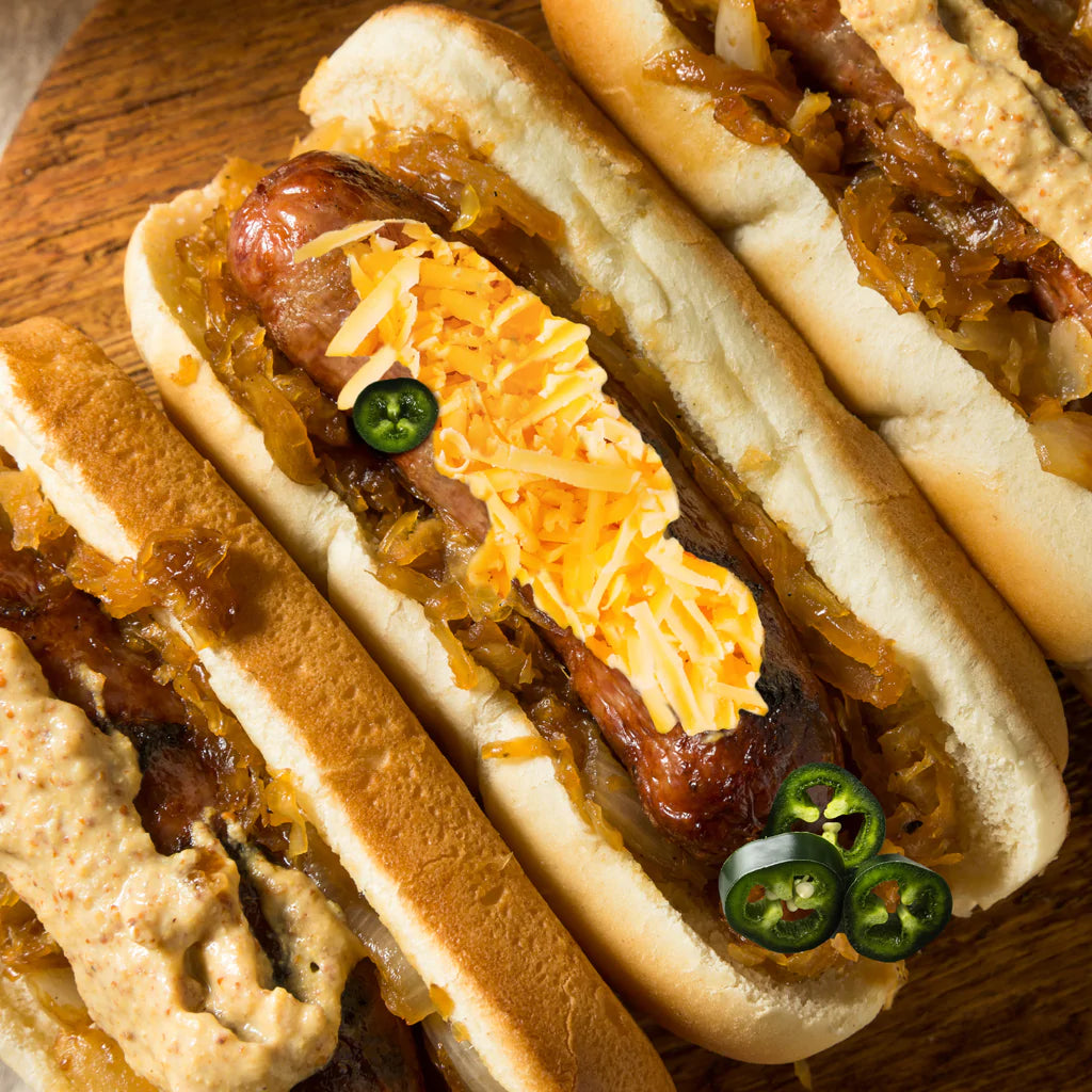 Rocky Mountain Jalapeno and Cheddar Elk Bratwurst - 40/Case