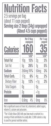 Jolly Time Simply Popped Sea Salt - Vegan, GF, DF Lightly Salted Microwave Popcorn - 3 oz Pack of 12