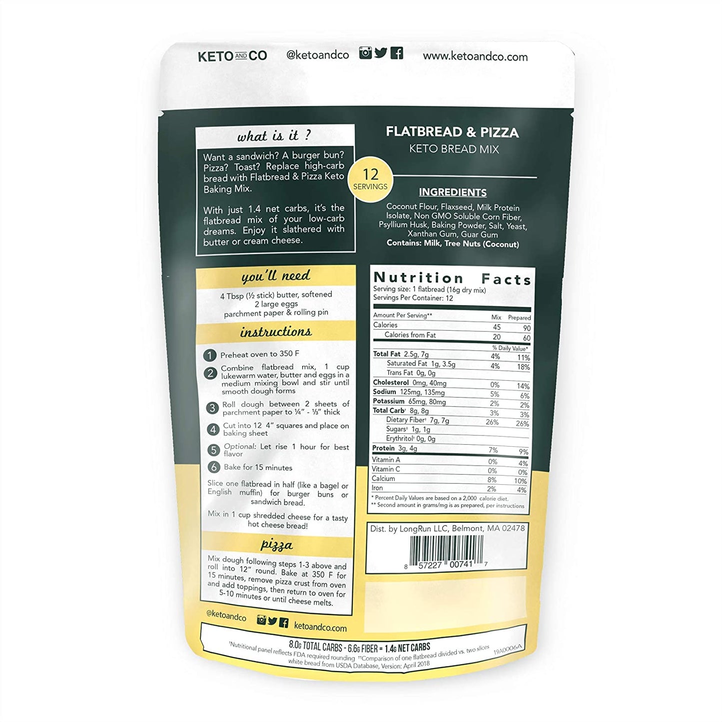 Keto Flatbread & Pizza Bread Mix - Gluten Free