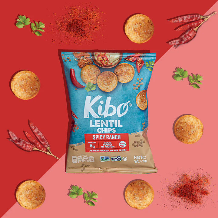 Kibo Lentil Chips Variety Pack - Maui Onion, Sea Salt, and Spicy Ranch - 18 Pack