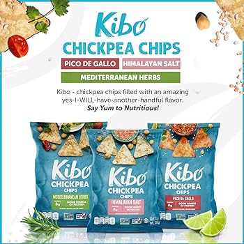 Kibo Chickpea Chips - 3 Flavor Variety Pack, 1 oz - includes 12