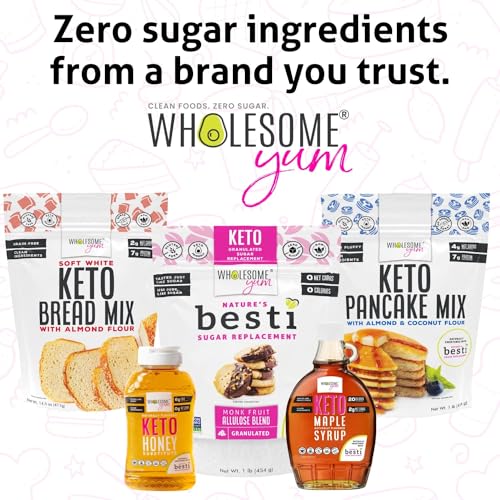 Wholesome Yum Fluffy Grain Free Keto Pancake Mix - Non-GMO -1 lb