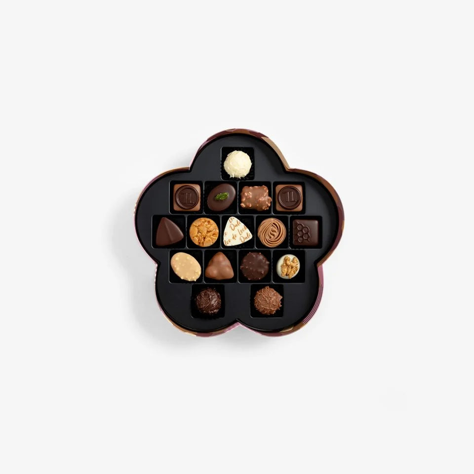 Läderach Swiss Chocolate Pralines and Truffles, 16 Piece Flower Box