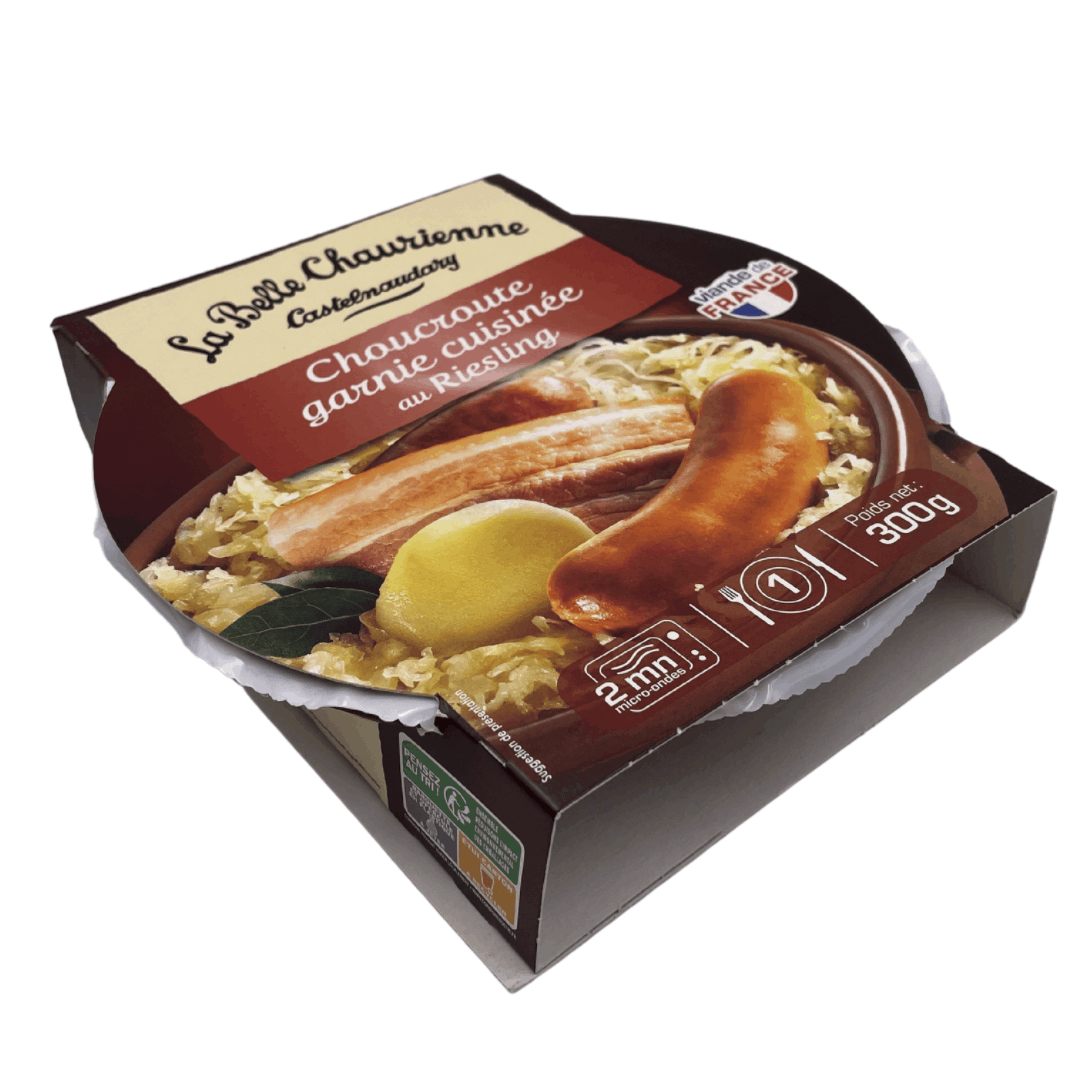 La Belle Chaurienne Garnished Sauerkraut with White Wine, Riesling - 300g - Pack of 2