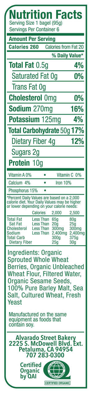 Sprouted Sesame Seed Bagels