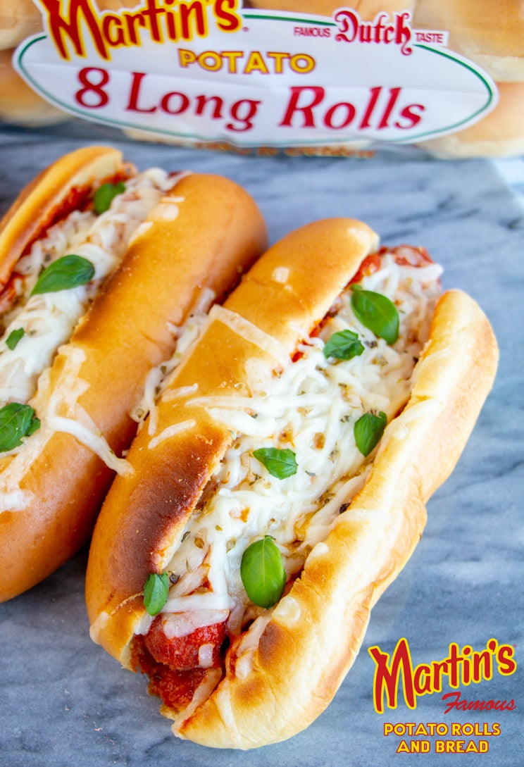 Martins Instant Long Hotdog Rolls - 8/Case