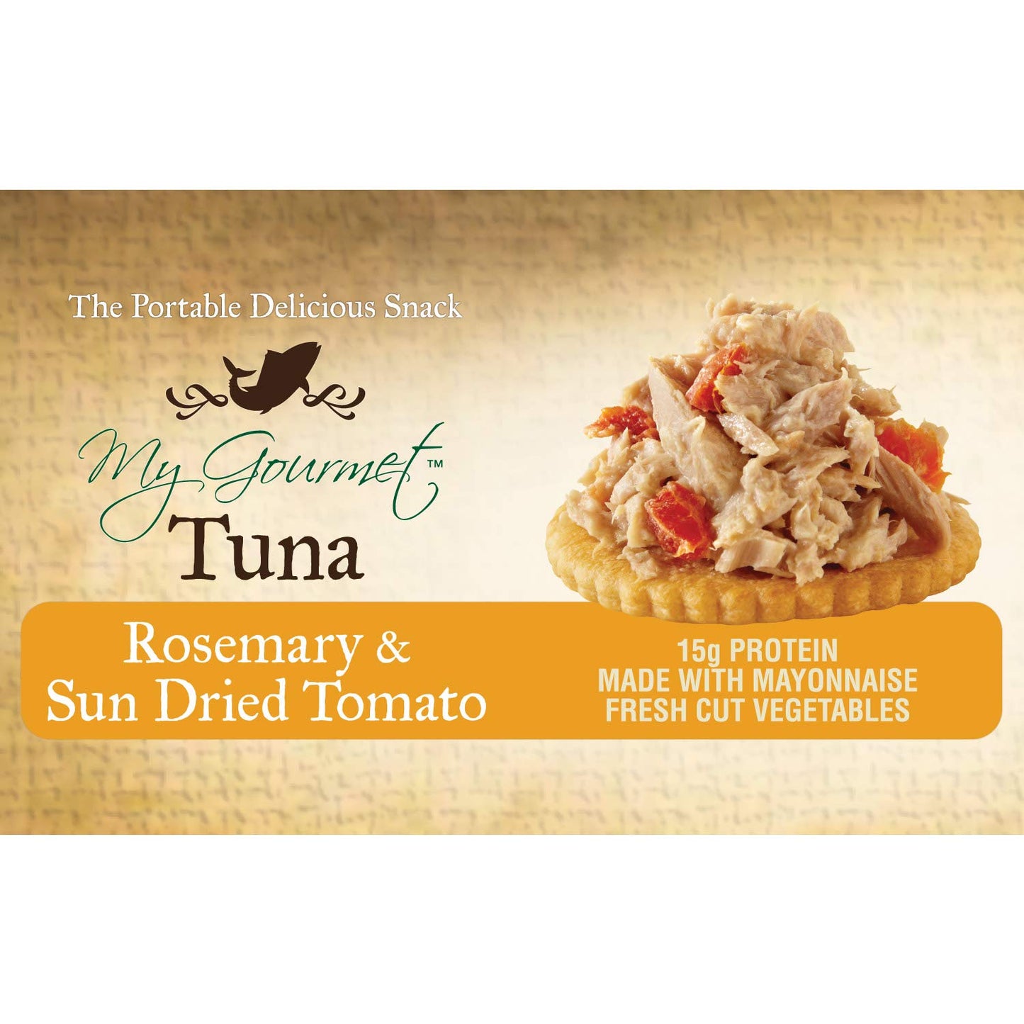 My Gourmet Products, Rosemary & Sun-Dried Tomato Tuna Salad, Select Flaked Light Tuna with Fresh-Cut Veggies & Mayo - 12 Pack