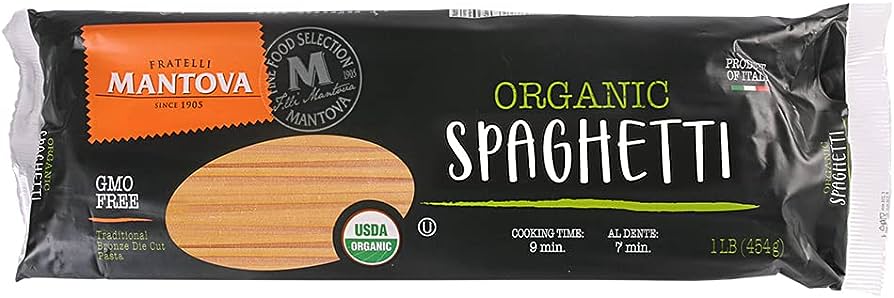 Mantova Organic Spaghetti Pasta - Non-GMO Italian Imported Pasta - 1 lb - Pack of 6