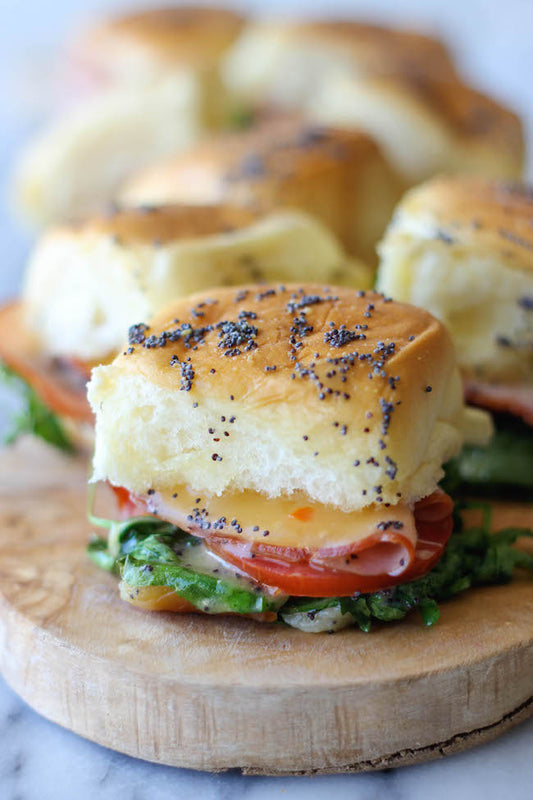 Baked Ham and Cheese Sliders with Mango Fire Cheddar