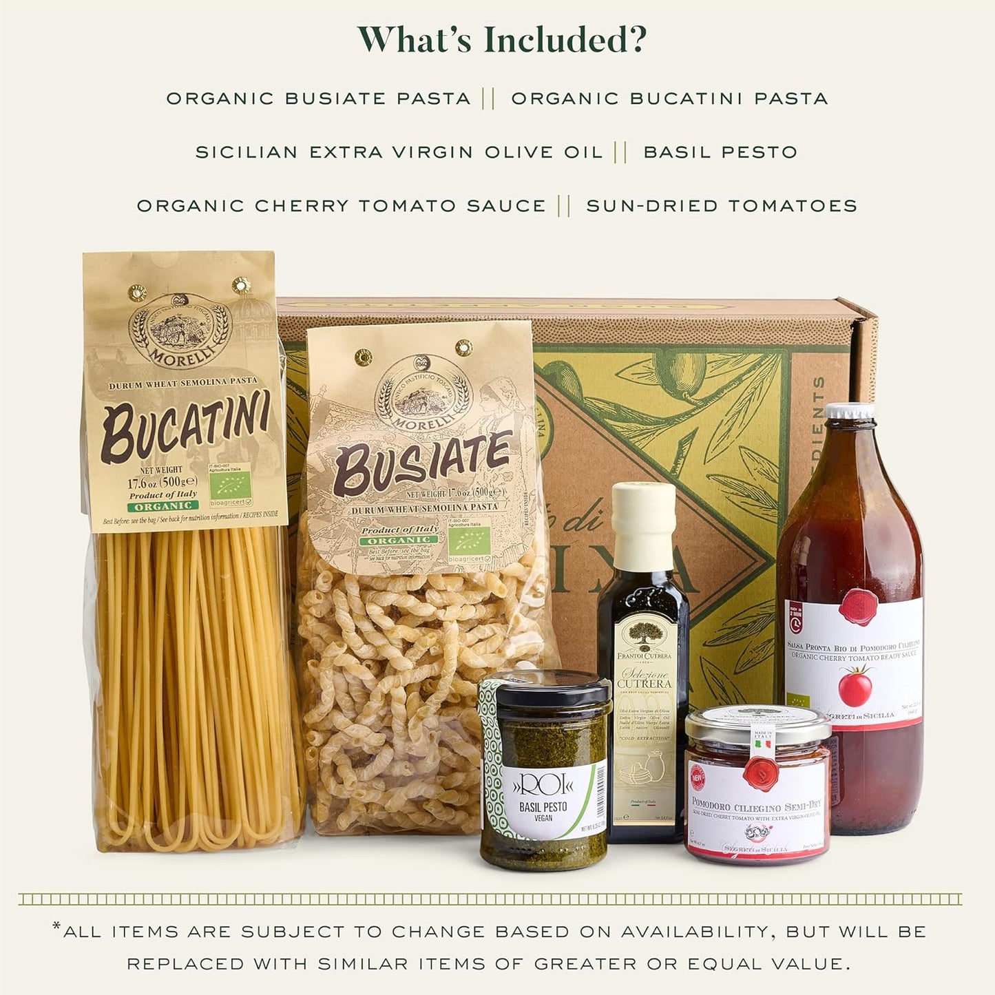 Mercato di Bellina Italian Food Gift Basket, La Cucina Italiana - A Vegan-Friendly, All-Natural Pasta Gift Basket, Gourmet Present for Foodies