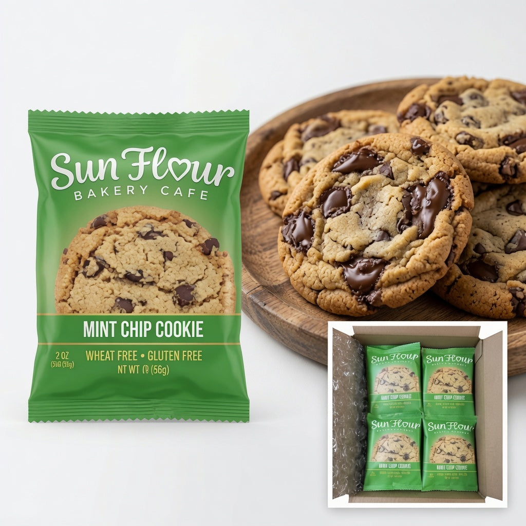 Gluten Free Vegan Mint Chocolate Chip Cookies — 3 oz, 12/Case