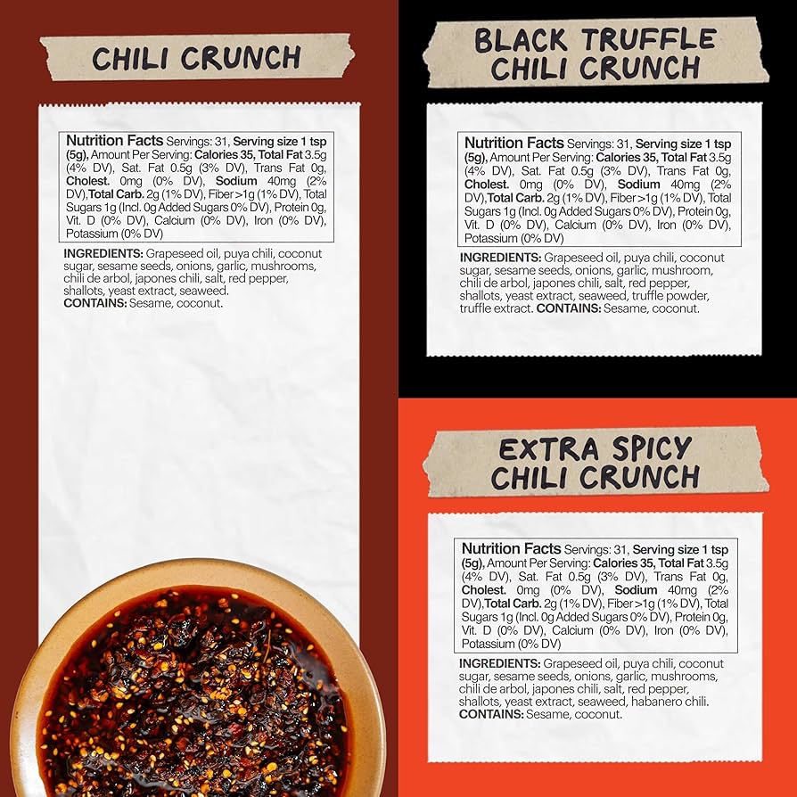 Momofuku Chili Crunch Variety Pack,  Crunchy Garlic and Shallot Oil, Spicy Chili Crisp Sauce or Ramen Topping - Pack of 3