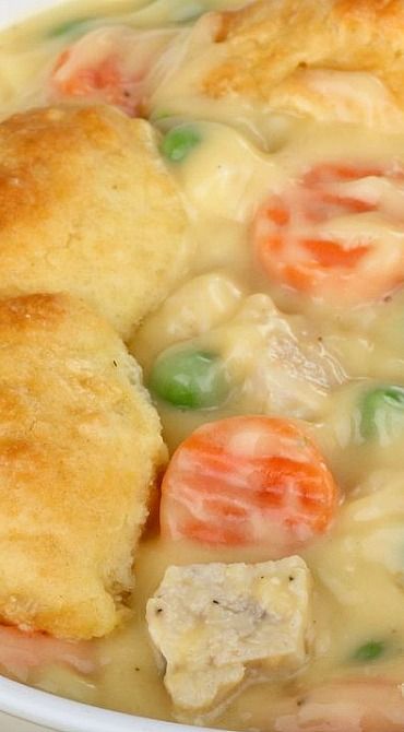 Baked Chicken Pot Pie w/ Biscuit Crust
