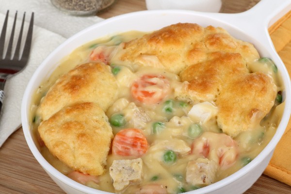 Baked Chicken Pot Pie w/ Biscuit Crust