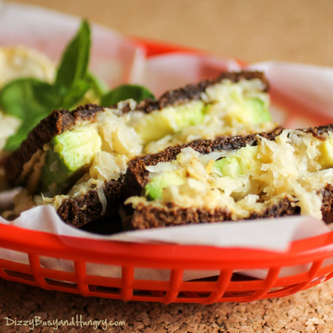 MOM'S GRILLED SAUERKRAUT AVOCADO SANDWICH