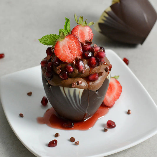 Medium Marbled Chocolate Tulip Cup - includes 36