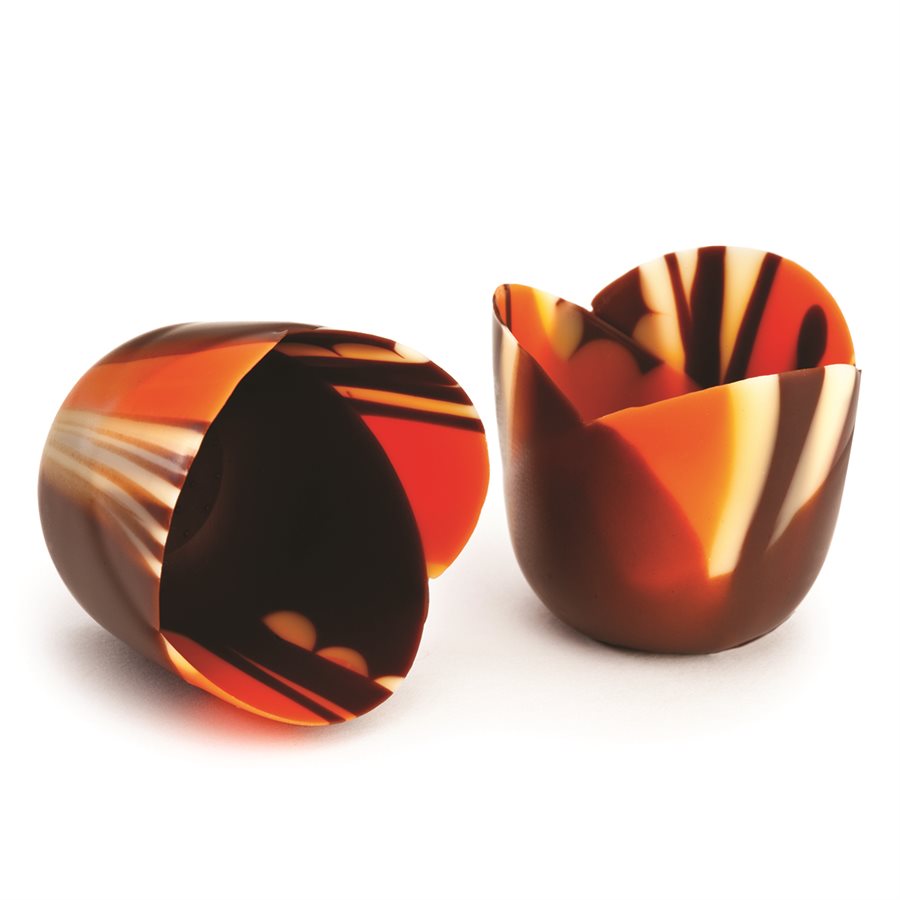 Medium Pastel Marbled Chocolate Tulip Cup - includes 36