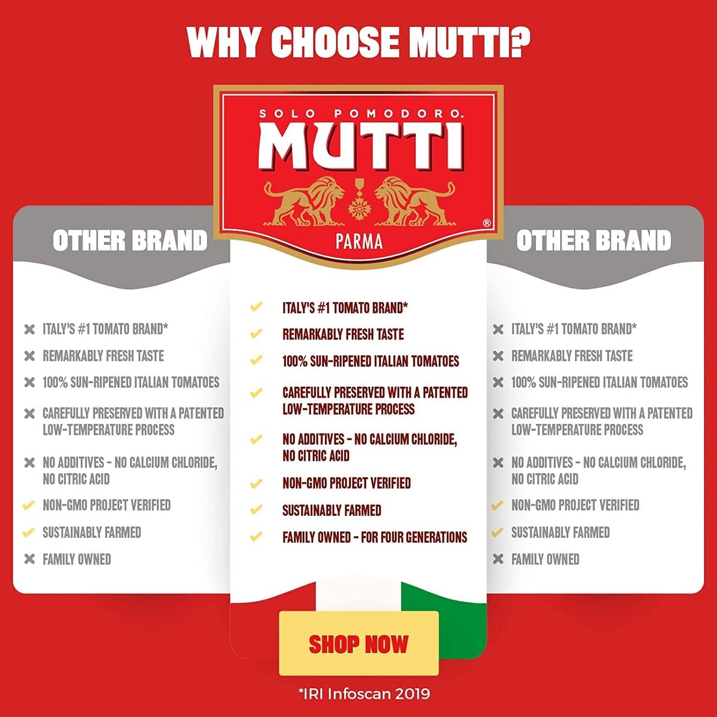 Mutti Italian Passata con Basilico Tomato Purée with Fresh Basil, 24 oz - Pack of 3