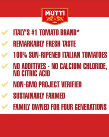 Mutti Italian Passata con Basilico Tomato Purée with Fresh Basil, 24 oz - Pack of 12