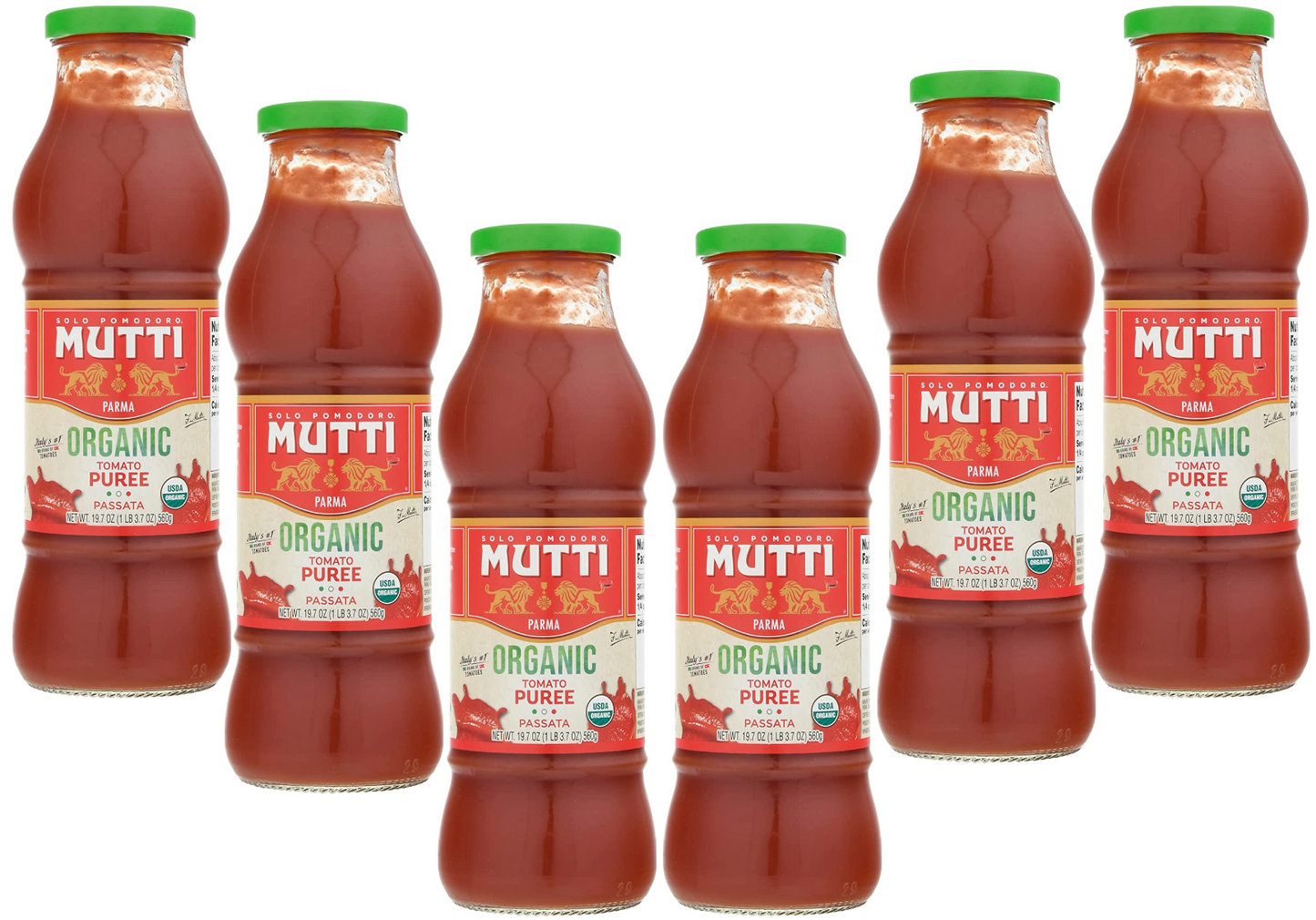 Mutti  Italian Organic Tomato Purée Passata, 19.7 oz - Pack of 6