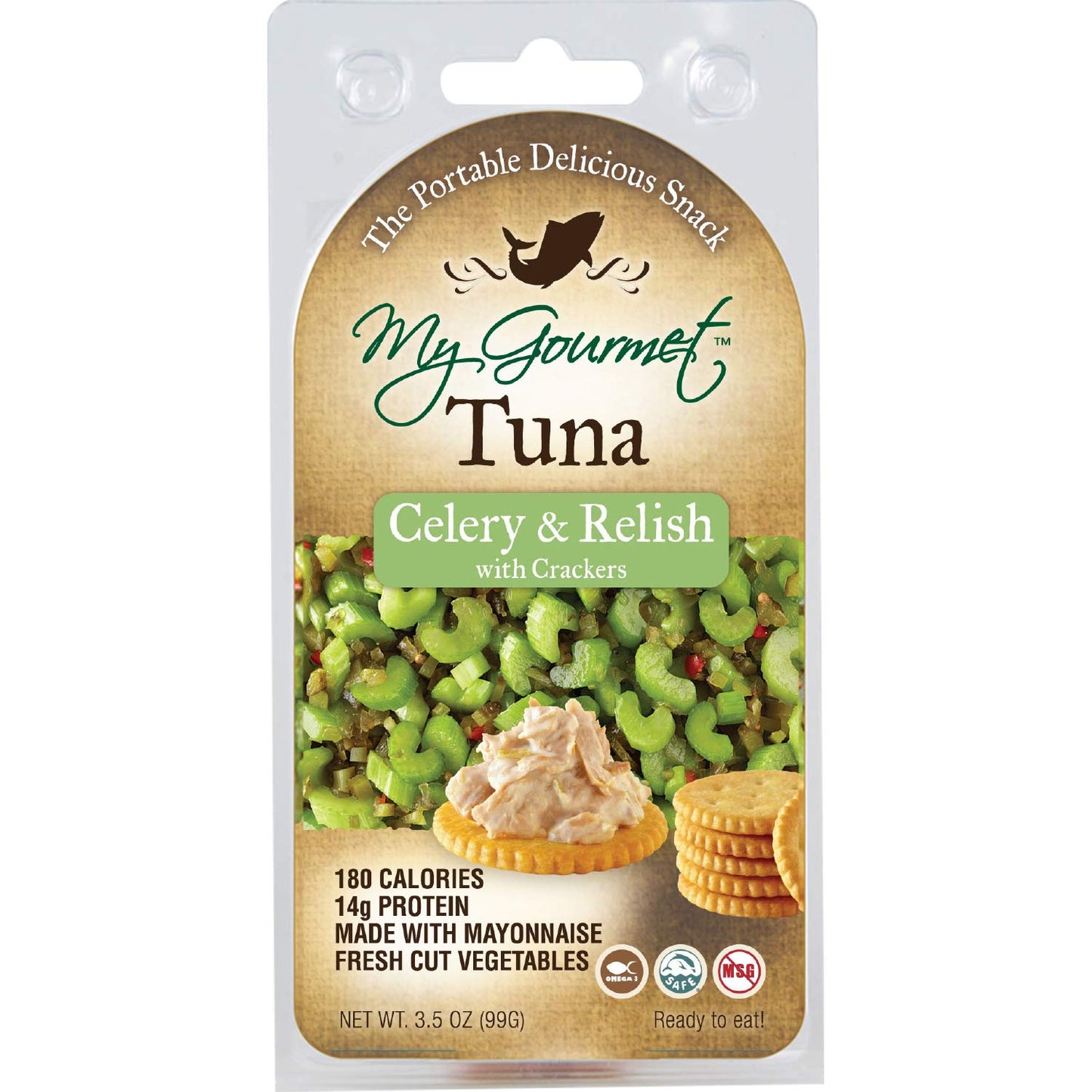 My Gourmet Products, Celery & Relish Tuna Salad with a Sweet-Sour Twist, Select Flaked Light Tuna with Fresh-Cut Veggies & Mayo - 12 Pack