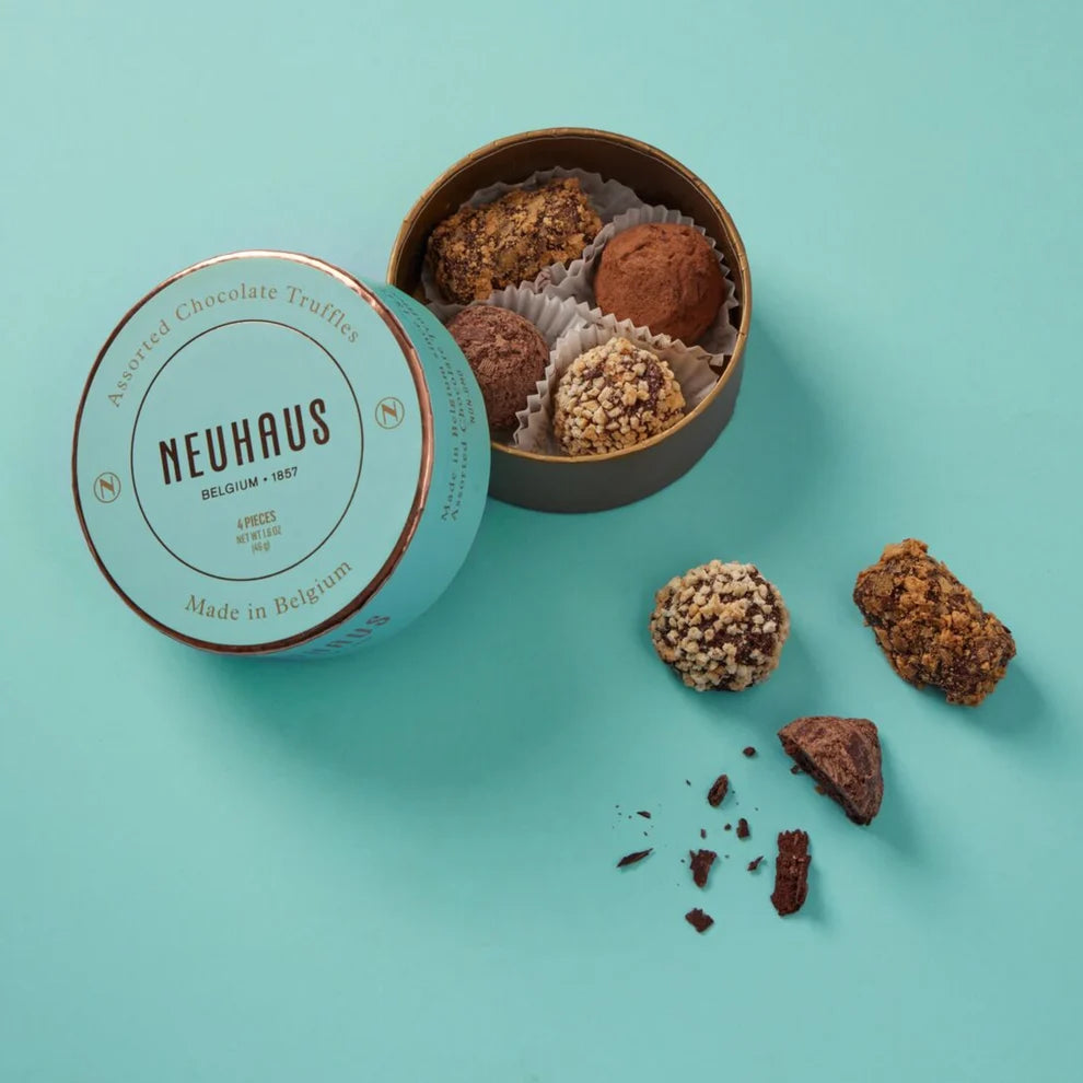 Neuhaus Belgian Chocolate Truffles – 4-Piece Petite Round Gift Box
