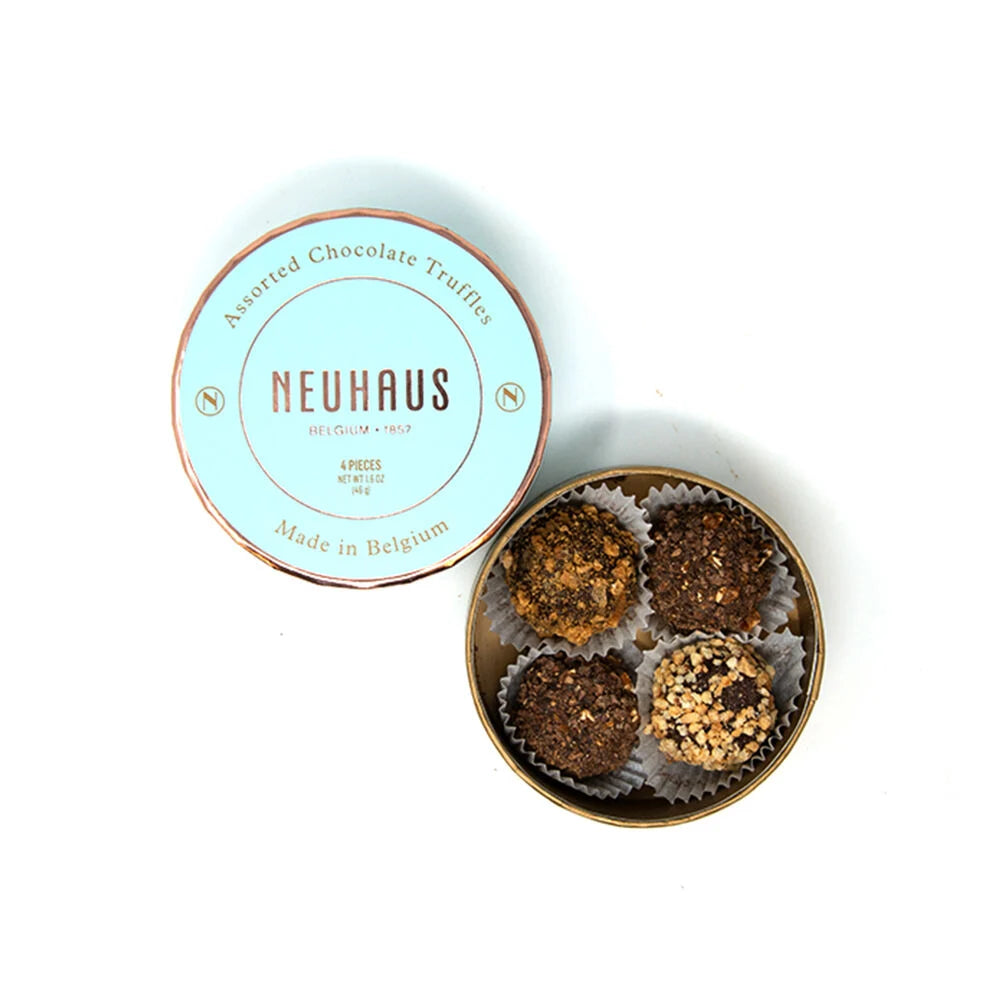 Neuhaus Belgian Chocolate Truffles – 4-Piece Petite Round Gift Box