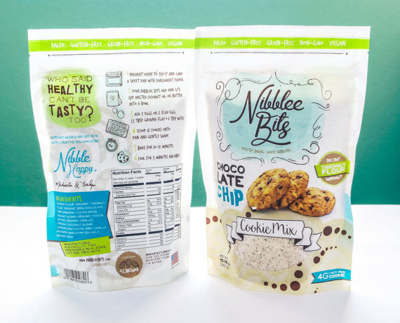 Nibblee Bits - Paleo, Gluten-Free, Grain-Free, Non-GMO, Vegan Chocolate Chip Cookie Mix