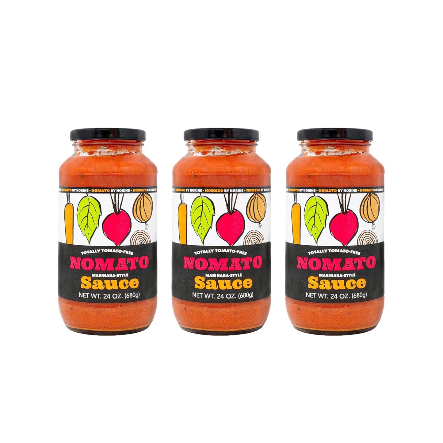 Nomato Tomato-Free Marinara Sauce – 24 oz, Bundle Pack of 3