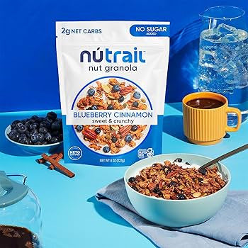 NuTrail Nut Granola Cereal Variety Pack - No Sugar Added, Keto, Low Carb, Gluten Free, Grain Free - Pack of 6