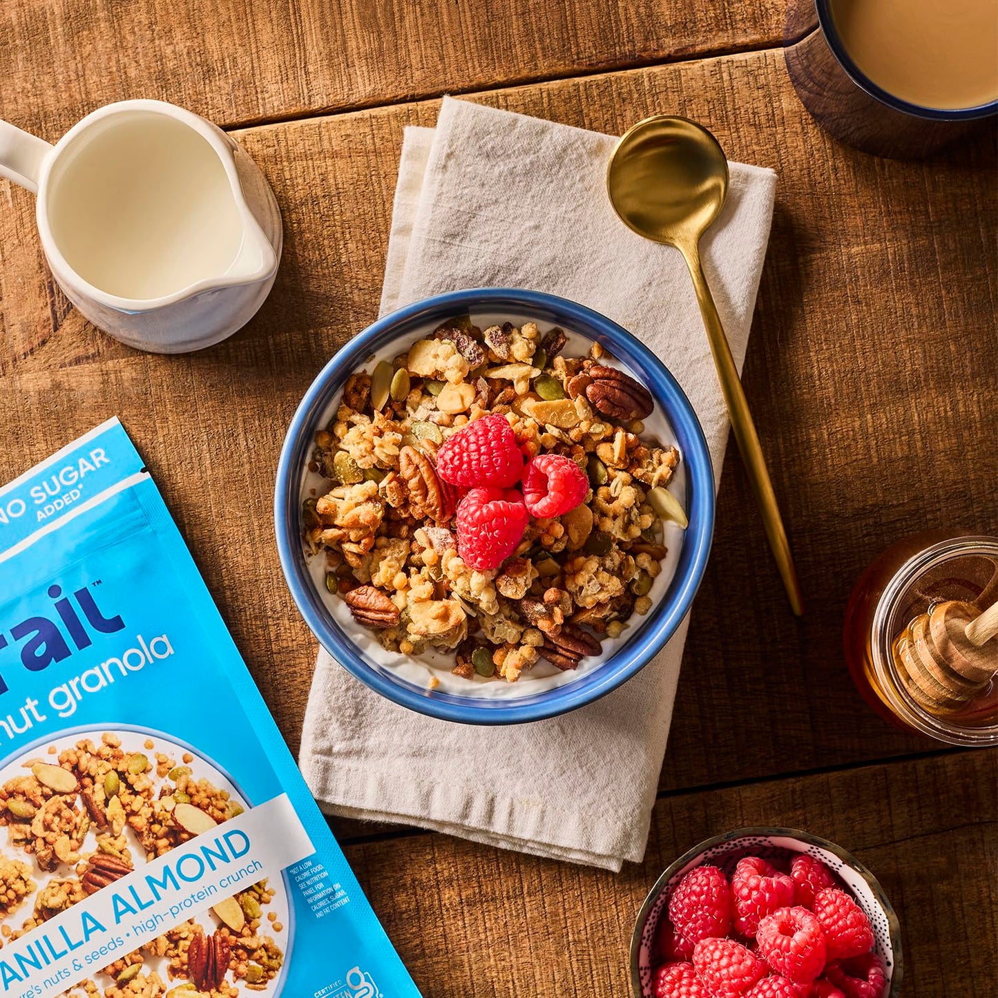 NuTrail Nut Granola Cereal Variety Pack - Vanilla Almond, Chocolate, Honeynut - No Sugar Added, Keto, Low Carb, Gluten Free, Grain Free - Pack of 3