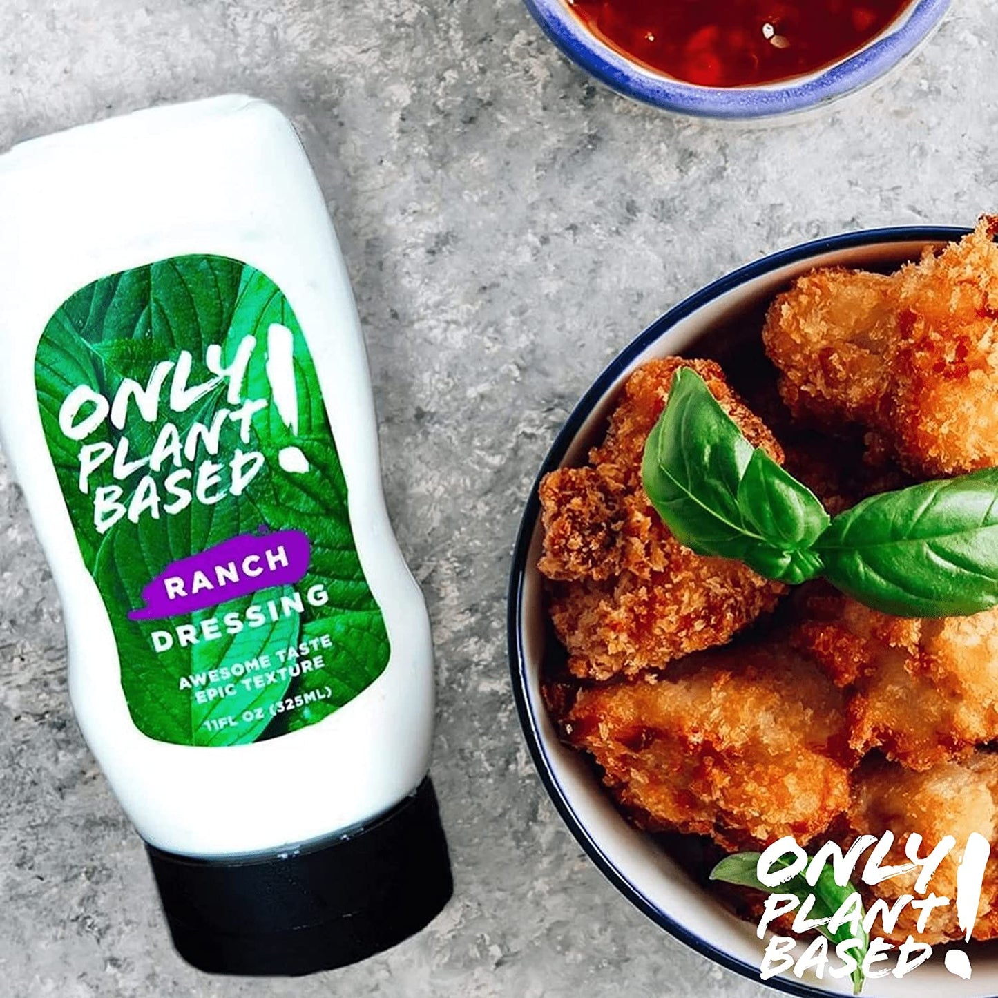 Only Plant Based Sour Cream and Ranch Dressing Variety Pack, Shelf Stable, Vegan, Squeeze Bottles