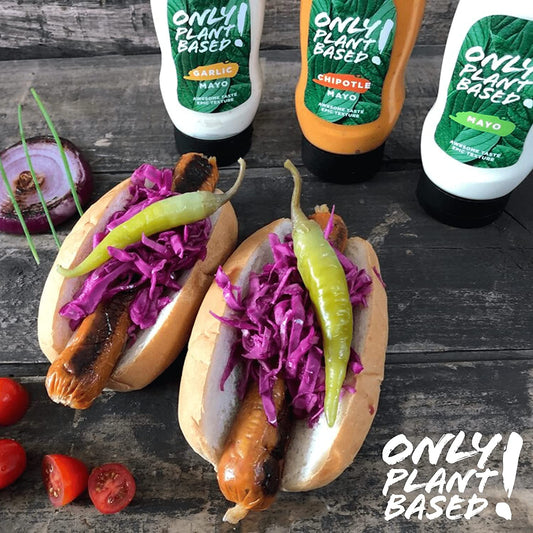 Only Plant Based Vegan Mayonnaise Variety Pack, Chipotle, Garlic, Original, Squeeze Bottle