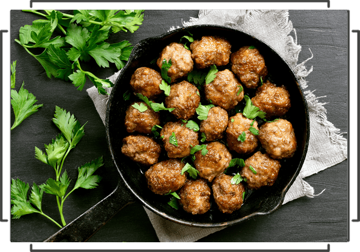 Organic Grass Fed Beef Meatballs - Three Cheese - Fifty Five Farmers