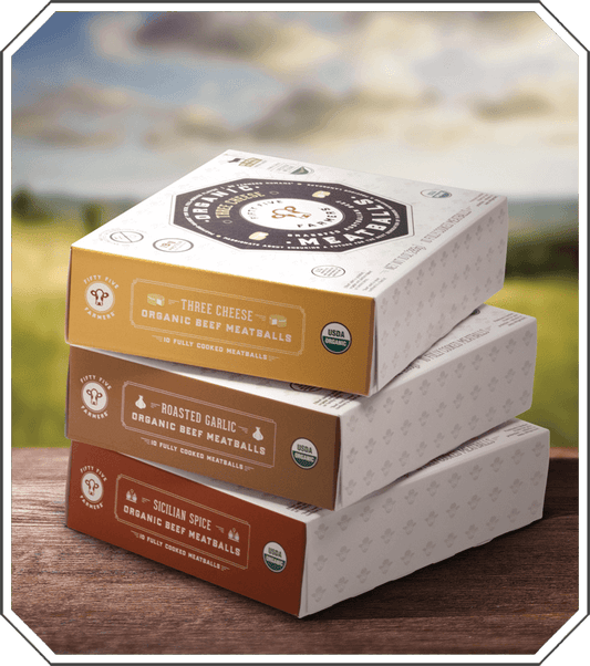 Organic Grass Fed Beef Meatballs - Three Cheese - Fifty Five Farmers