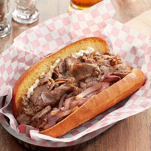 Philly Steaks 8 oz. Tender Sliced Chunked and Formed Sirloin Sandwich Slices - 20/Case