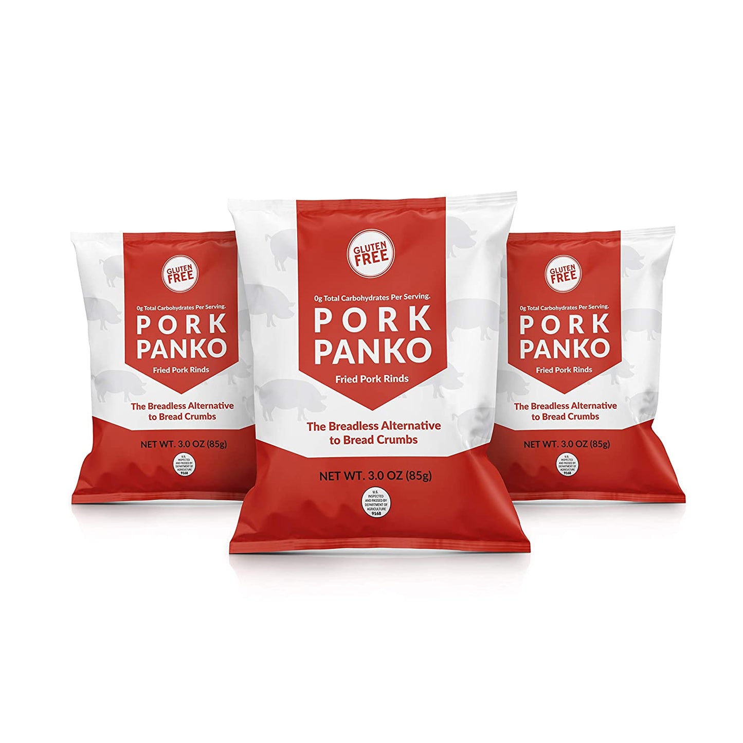 Pork Panko 0 Carb Pork Rind Breadcrumbs - Keto, Paleo Friendly, Naturally Gluten Free - 3 Packs