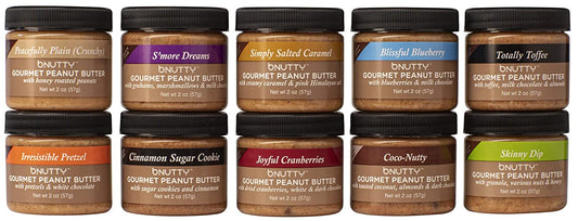 bNutty Gourmet Peanut Butter - Assorted Flavors - Gluten Free - Natural Peanut Butter - 10 Pack