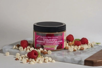 BNutty Raspberry White Chocolate Gourmet Peanut Butter - Gluten Free - Natural Peanut Butter - 12oz Jars - 3 Pack