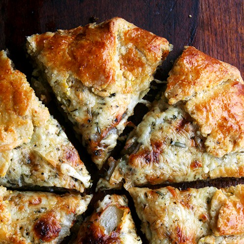 Fontina, Pear and Caramelized Onion Galettes