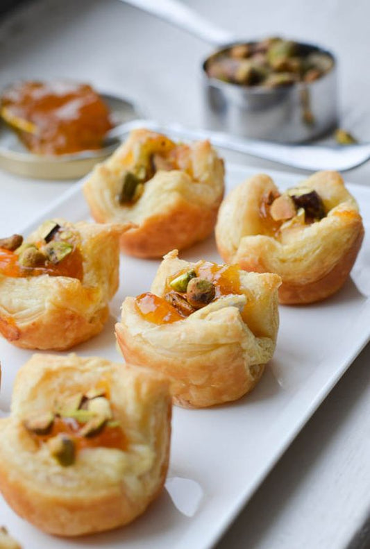 Peaches & Brie in Puff Pastry - 45 pieces per tray