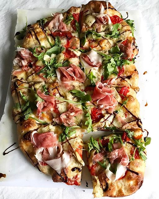 Pizza Bianca with Artichokes and Prosciutto